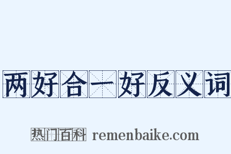 两好合一好反义词是什么意思的图片